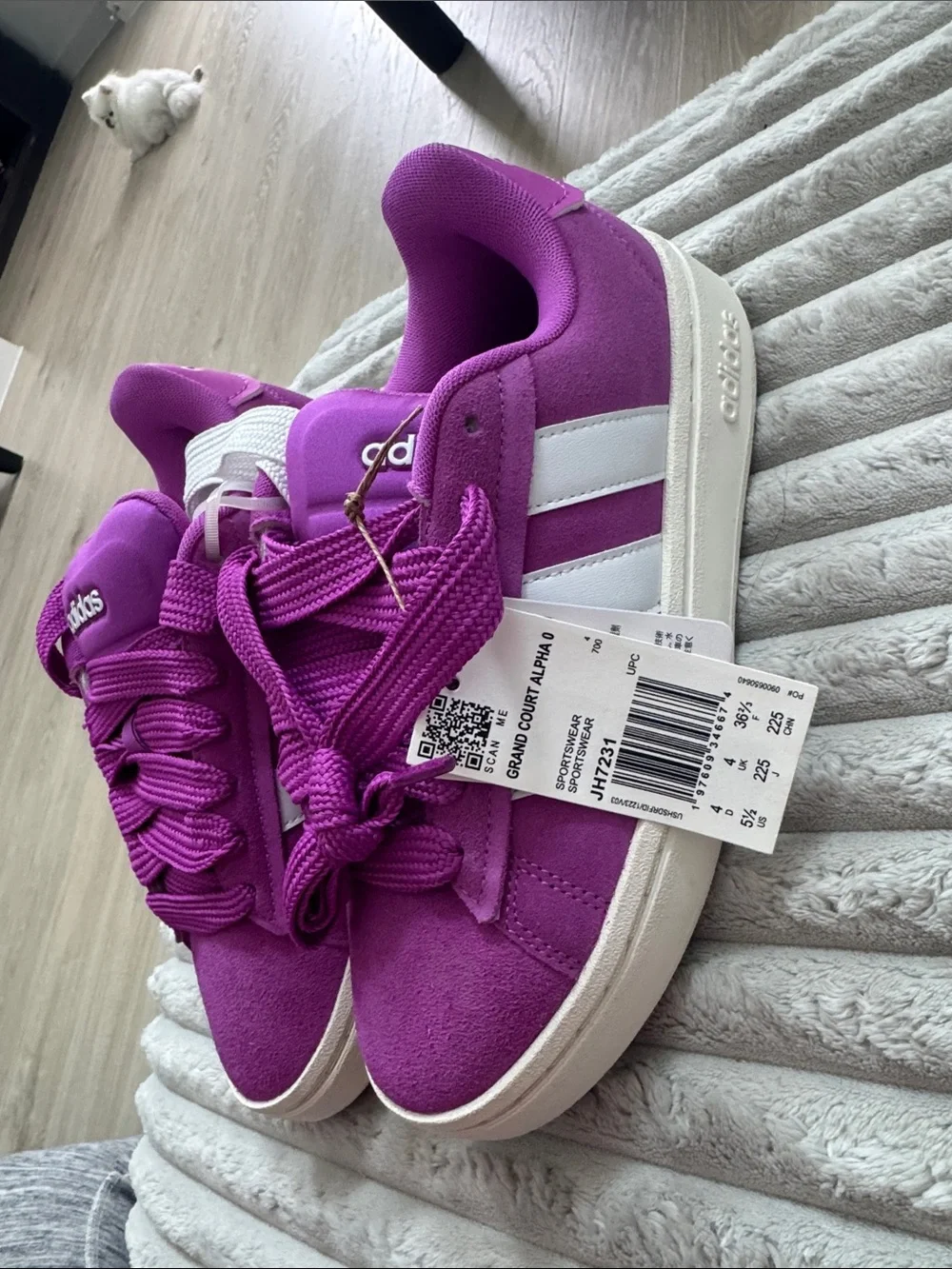 adidas Women's Bright Purple Suede Sneakers
